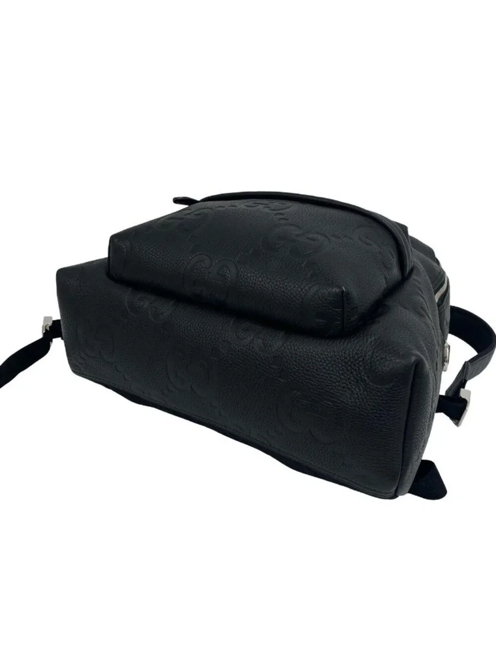 Gucci Jumbo GG Logo Leather Backpack Black